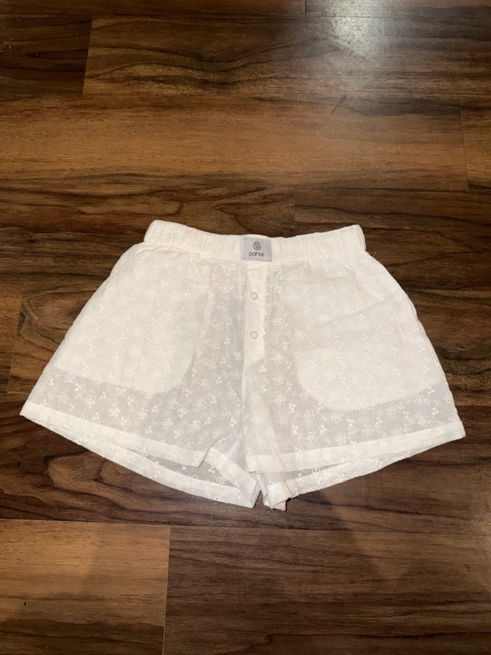 Parke White Eyelet Shorts